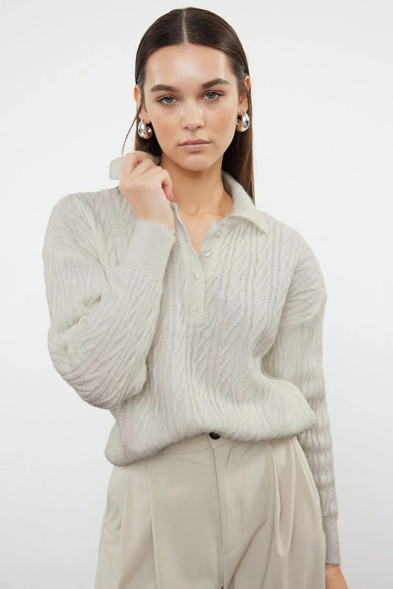 Oversized Soft-Textured Knit Sweater