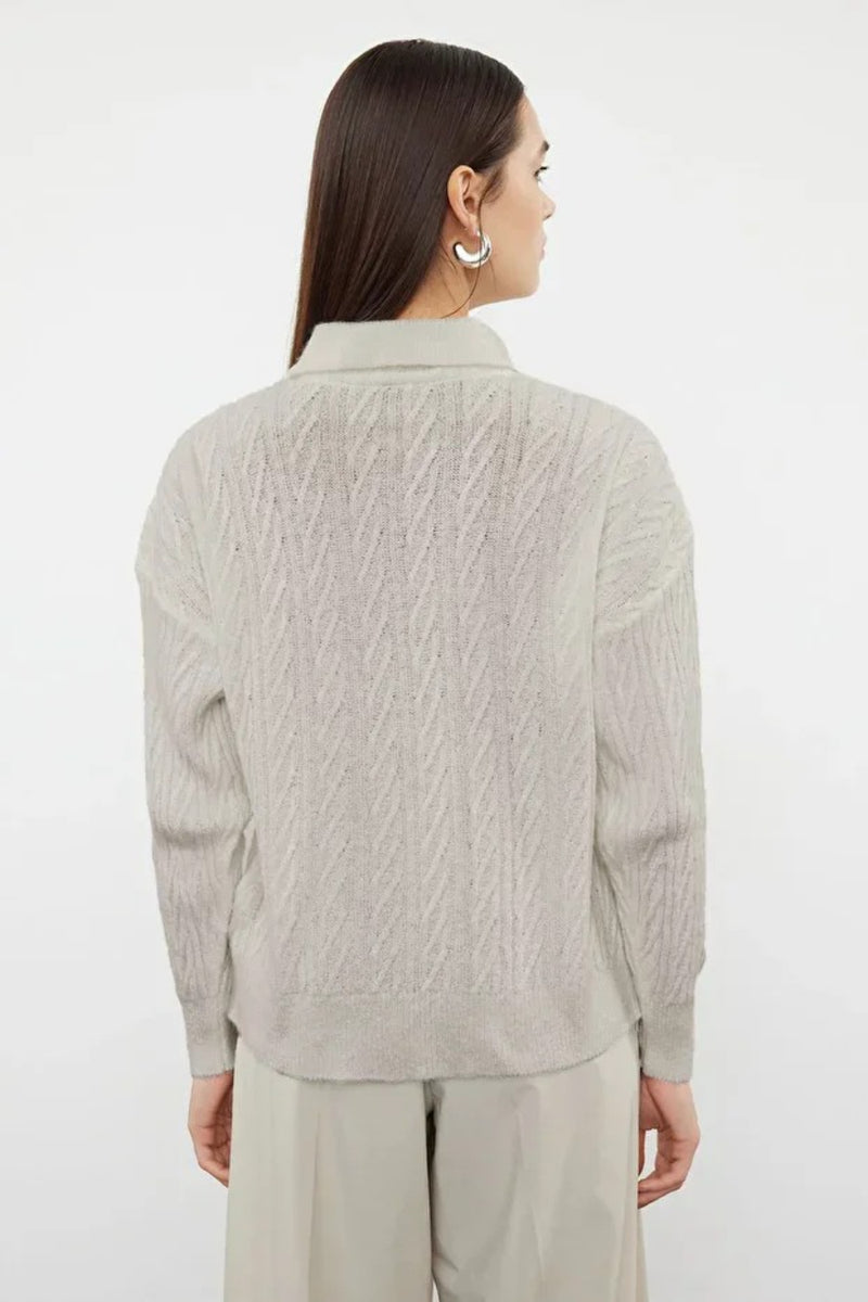 Oversized Soft-Textured Knit Sweater