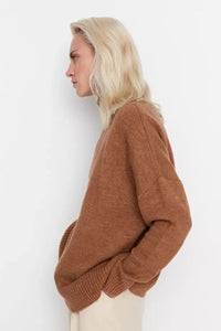 Relaxed Fit Soft-Texture Knit Sweater