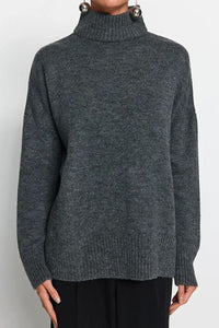 Relaxed Fit Soft-Texture Knit Sweater
