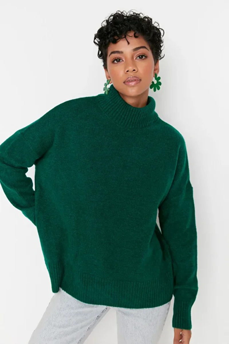 Relaxed Fit Soft-Texture Knit Sweater