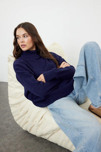 Relaxed Fit Soft-Texture Knit Sweater