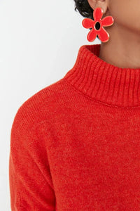 Relaxed Fit Soft-Texture Knit Sweater