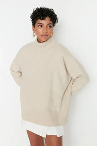 Relaxed Fit Soft-Texture Knit Sweater