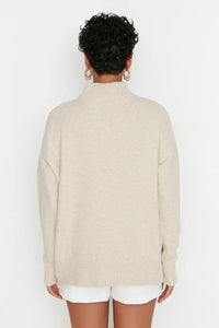Relaxed Fit Soft-Texture Knit Sweater
