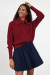 Oversized Draped Collar Zip-Up Knit Cardigan