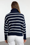 Oversized Draped Collar Zip-Up Knit Cardigan
