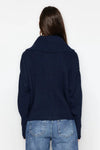 Oversized Draped Collar Zip-Up Knit Cardigan