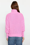 Oversized Draped Collar Zip-Up Knit Cardigan