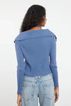 Draped Collar Knit Cardigan