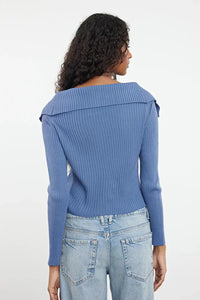Draped Collar Knit Cardigan
