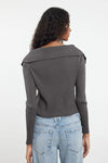 Draped Collar Knit Cardigan