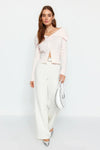 Draped Collar Knit Cardigan