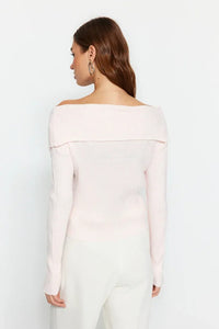 Draped Collar Knit Cardigan