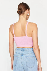 Openwork Knit Cropped 2-Piece Top & Cardigan Set