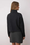 Knitted-Look Zip Collar Regular Fit Sweatshirt