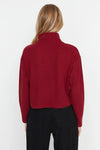 Knitted-Look Zip Collar Regular Fit Sweatshirt