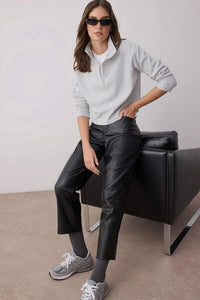 Knitted-Look Zip Collar Regular Fit Sweatshirt