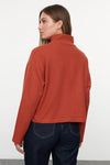 Knitted-Look Zip Collar Regular Fit Sweatshirt