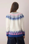 Bone Soft-Textured Patterned Knit Sweater