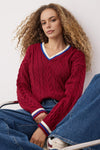 Cable Knit Collegiate Sweater