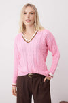 Cable Knit Collegiate Sweater