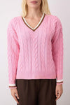 Cable Knit Collegiate Sweater