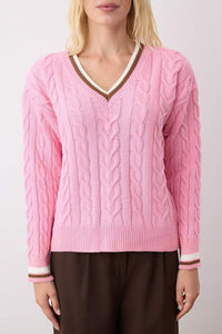 Cable Knit Collegiate Sweater