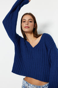 Mercerized Look Wool-Blend Oversized Basic Knit Sweater