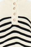 Oversized High Neck Striped Knit Sweater