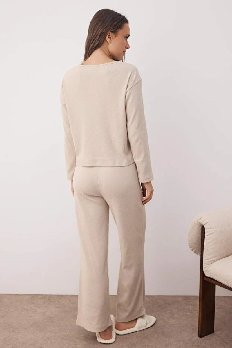 2 Piece Ribbed Knit Pajama Set
