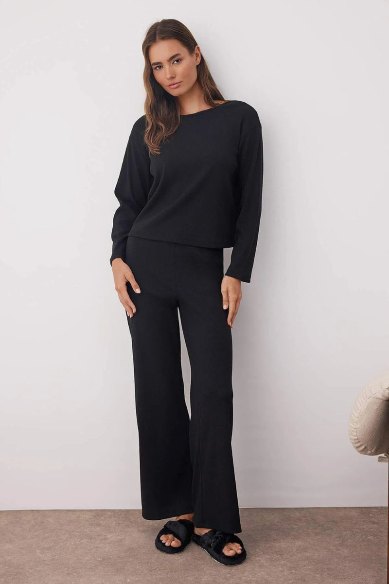 2 Piece Ribbed Knit Pajama Set