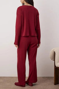 2 Piece Ribbed Knit Pajama Set