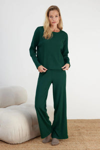 2 Piece Ribbed Knit Pajama Set