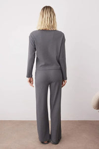 2 Piece Ribbed Knit Pajama Set