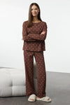 2-Piece Polka Dot and Heart Knit Pajama Set