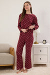 2-Piece Polka Dot and Heart Knit Pajama Set