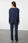 2-Piece Polka Dot and Heart Knit Pajama Set