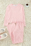 2-Piece Polka Dot and Heart Knit Pajama Set