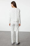 2-Piece Polka Dot and Heart Knit Pajama Set