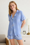 Printed Viscose Woven Pajama Set with Shorts