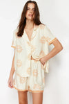 Printed Viscose Woven Pajama Set with Shorts