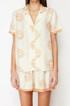 Printed Viscose Woven Pajama Set with Shorts