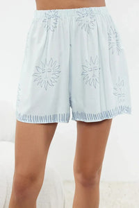 Printed Viscose Woven Pajama Set with Shorts