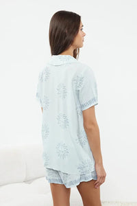 Printed Viscose Woven Pajama Set with Shorts