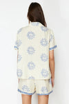 Printed Viscose Woven Pajama Set with Shorts