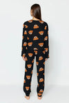 100% Cotton Knitted Pajama Set with Teddy Bear Print