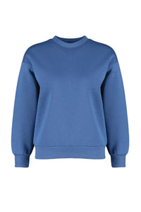 Thick Fleece-Lined Regular Fit Crew Neck Basic Knit Sweatshirt
