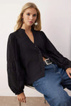 Boho Shirt with Lace Trim Sleeve Details