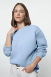 Thick Fleece-Lined Regular Fit Crew Neck Basic Knit Sweatshirt